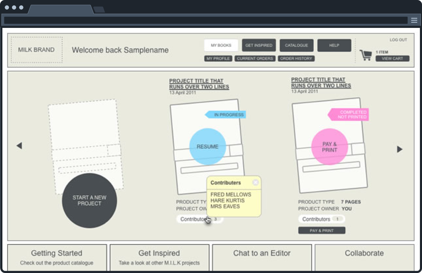 Milkbooks book selection prototype