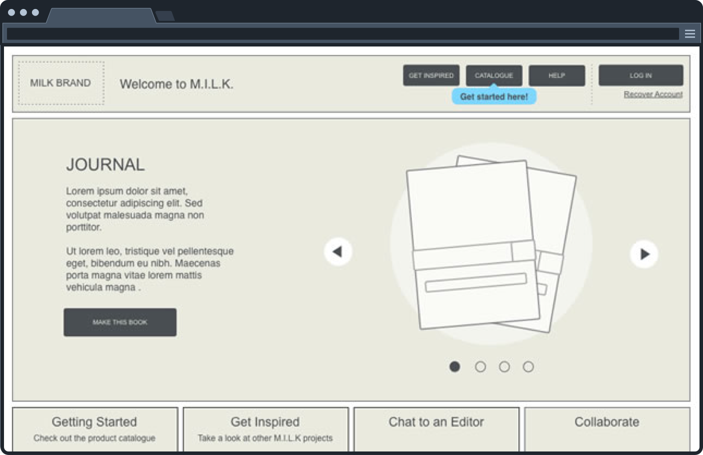 Milbooks Journal prototype
